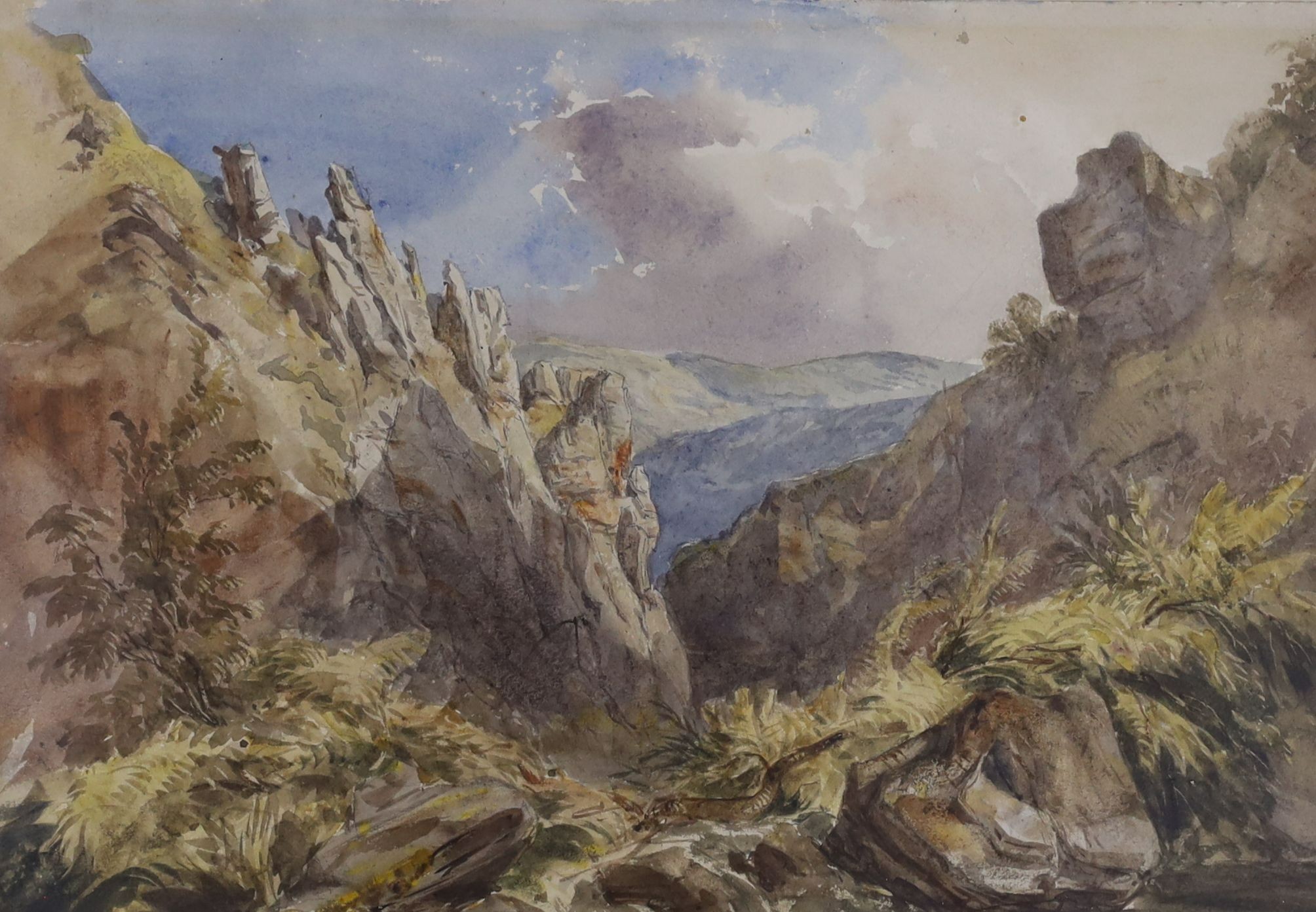 F.H. Shepherd (19th C.), watercolour, 'A View of Morgen Thal, near Neider Heimberg', title plaque dated 1843, 24 x 35cm